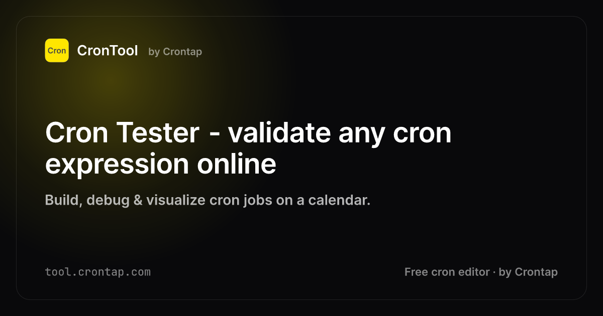 Cron Tester - validate any cron expression online | CronTool